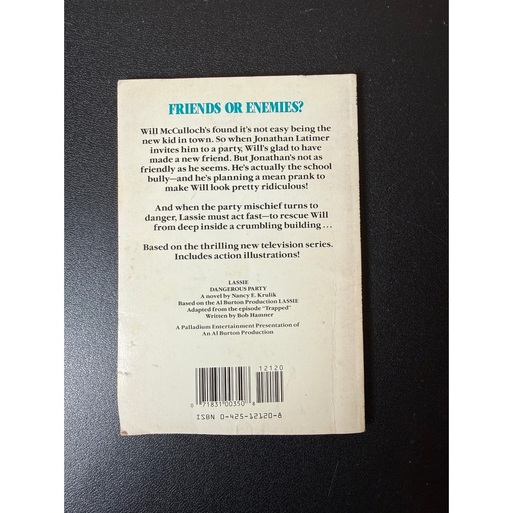 Lassie Dangerous Party Book Six Nancy E Krulik Paperback Novel 1989 - Picture 2 of 2